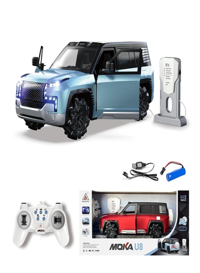 JETRA 1:12 Scale Rechargeable Moka U8 Remote Control Drift Car with EV Power Charge Station | Auto Park, Light & Music Best Christmas/Birthday Gift for Kids/Childrens - Image 4